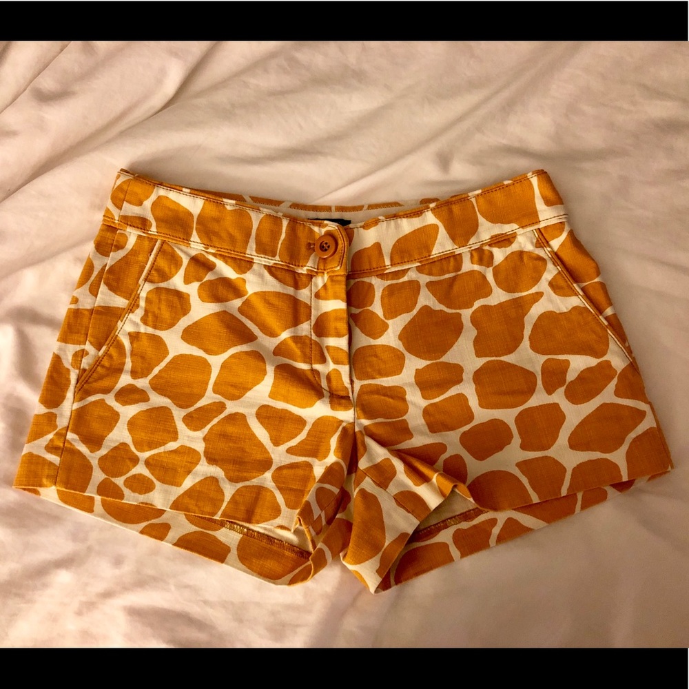 J. Crew giraffe print 3” shorts